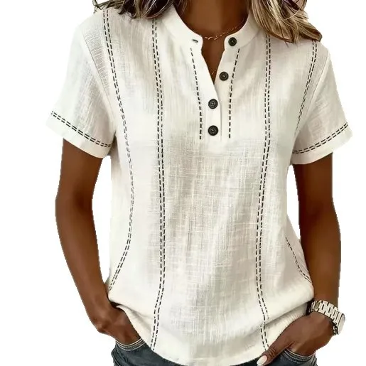 Blusa cielo bordada con botones