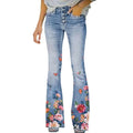 Vaquero acampanado con estampado floral