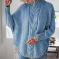 Jersey de punto trenzado cuello alto