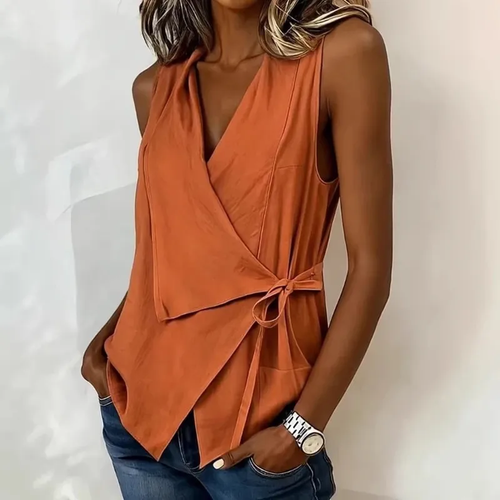 Blusa cruzada sin mangas