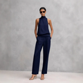 Conjunto fluido de top y pantalón