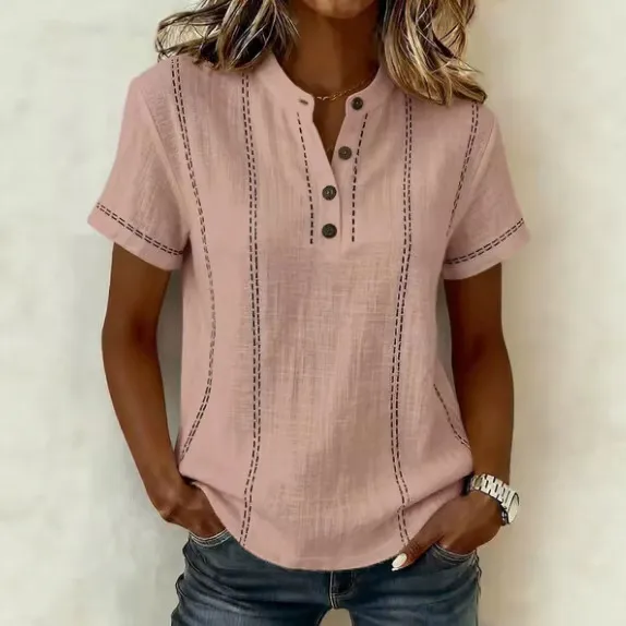 Blusa cielo bordada con botones